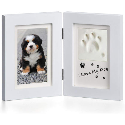 Pfotenabdruck Set 3D Holzrahmen Hund Katze