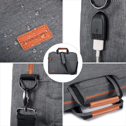 Notebook Tasche 15.6 Zoll Herren Wasserdicht Laptop Aktentasche Grau