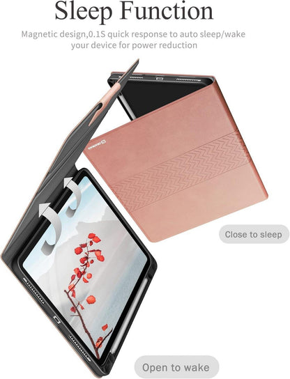 Hülle iPad Pro 12.9 Zoll 2022/2021/2020/2018 Stifthalter Auto Schlaf PU Leder