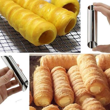 Cannoli-Backform 12er Set aus Edelstahl – Für perfekte sizilianische Röhren