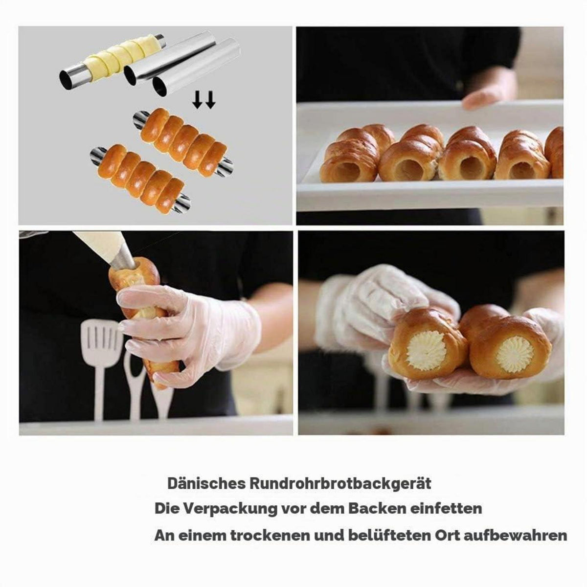 Cannoli-Backform 12er Set aus Edelstahl – Für perfekte sizilianische Röhren