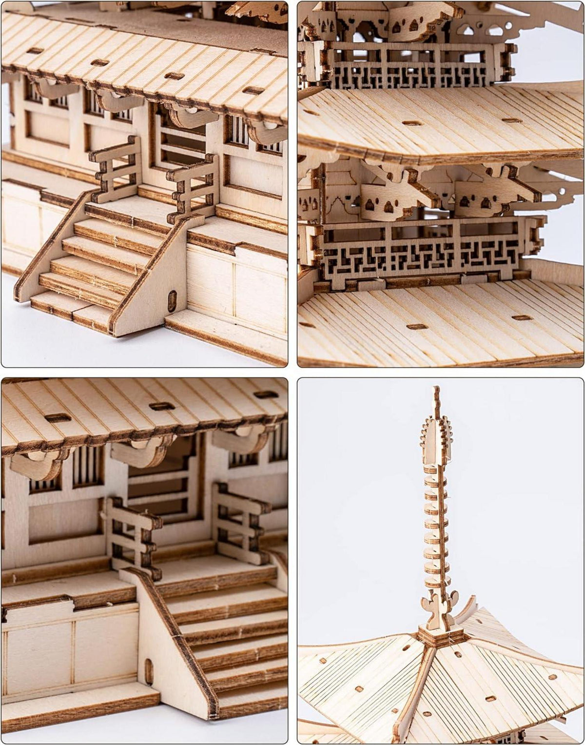 3D Puzzle Holz Modellbau Fünfstöckige Pagode Turm DIY Erwachsene Teenager