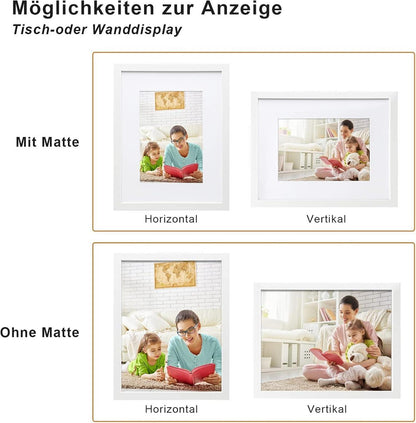 Bilderrahmen A4 Holzrahmen Acrylglas MDF 4er-Set weiß Portrait DIN A4