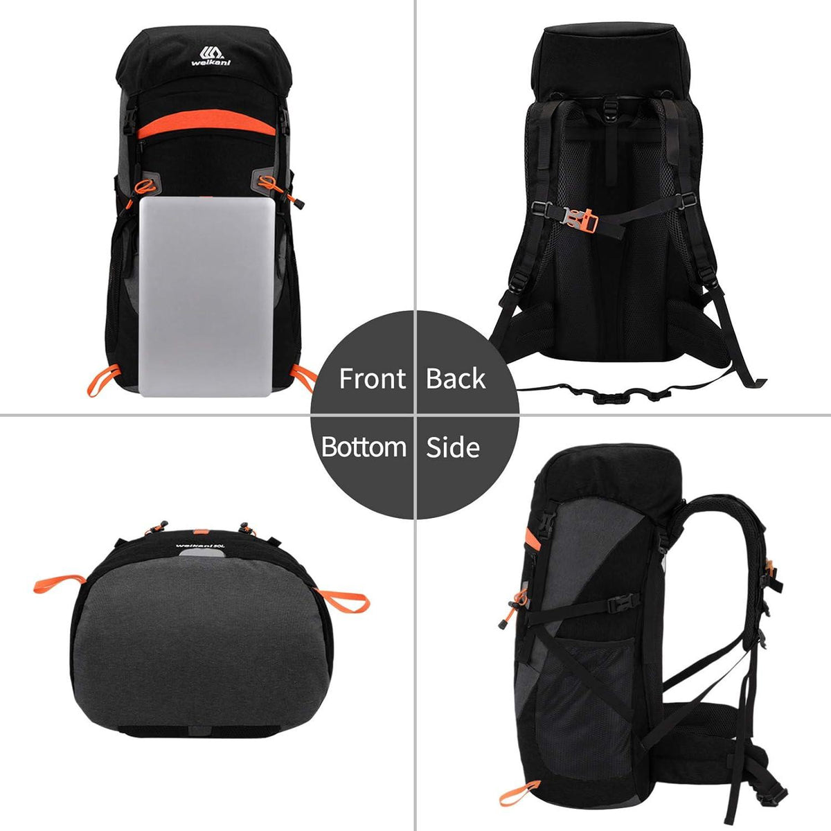 SKYSPER 50L Wasserdichter Wanderrucksack Herren Damen Outdoor Trekking Rucksack