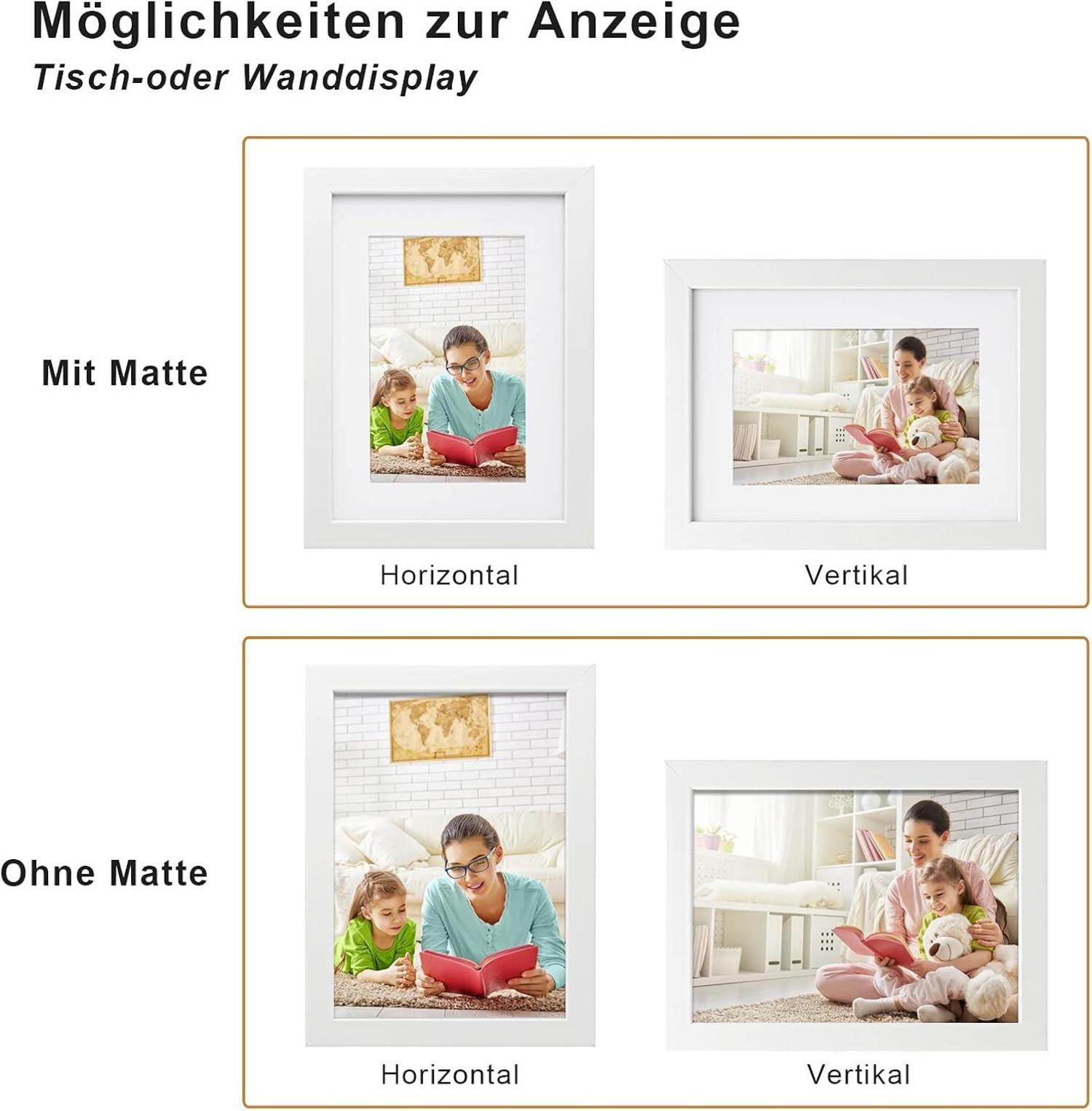 Bilderrahmen 15x20 cm 4er Set Holzrahmen Acrylglas