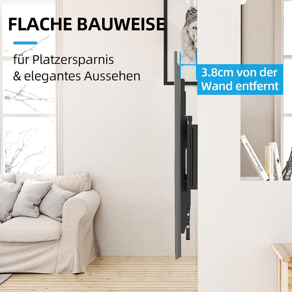 TV Wandhalterung neigbar für 32-75 Zoll Flach Curved