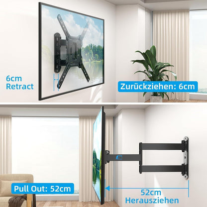 TV Wandhalterung Schwenkbar Neigbar 26-55 Zoll Flach Curved