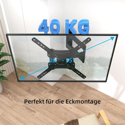 TV Wandhalterung Schwenkbar Neigbar 26-55 Zoll Flach Curved