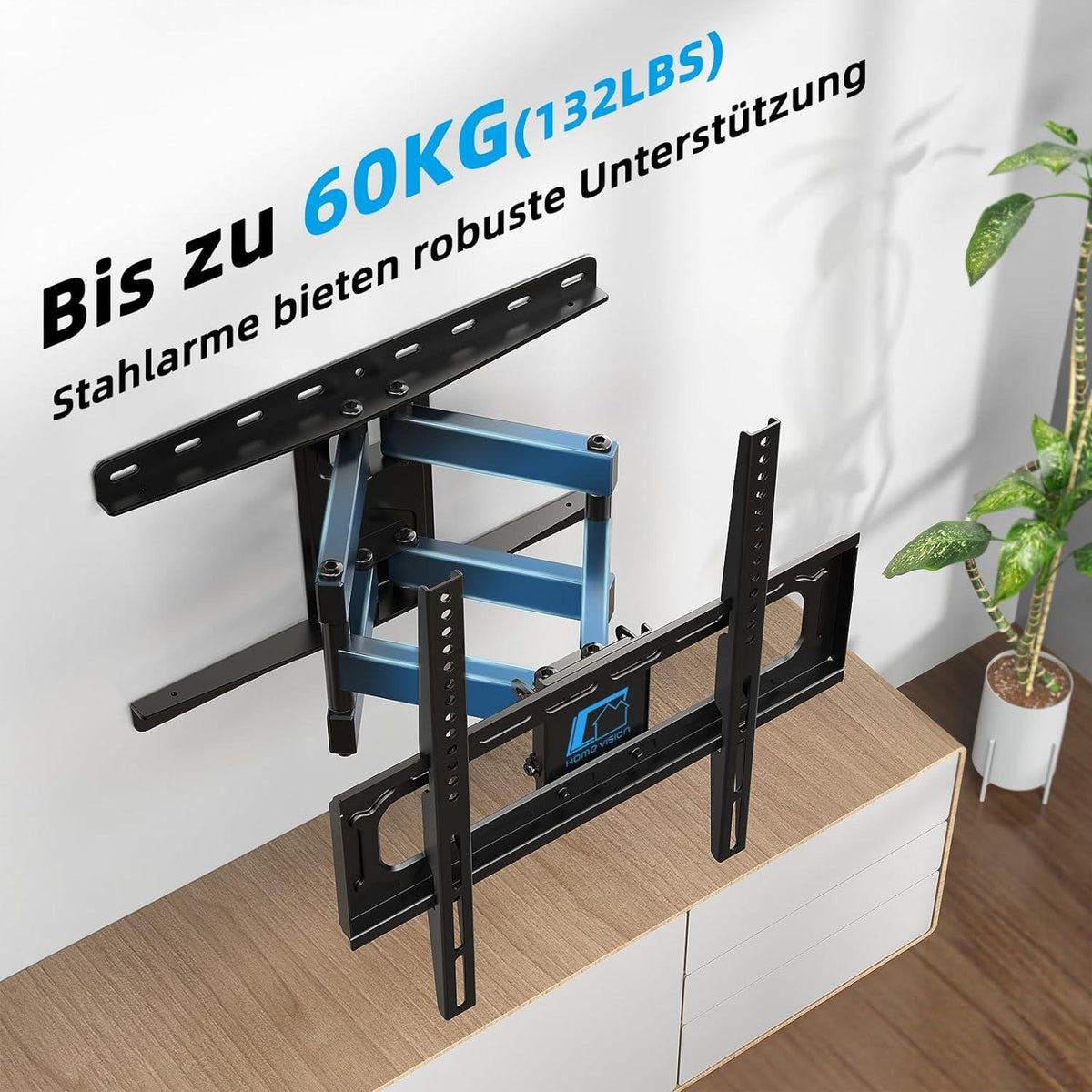 TV Wandhalterung Schwenkbar Neigbar für 26-65 Zoll VESA
