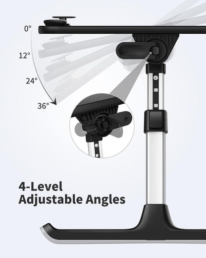 Höhenverstellbarer Laptoptisch für Bett und Sofa, klappbar, 17