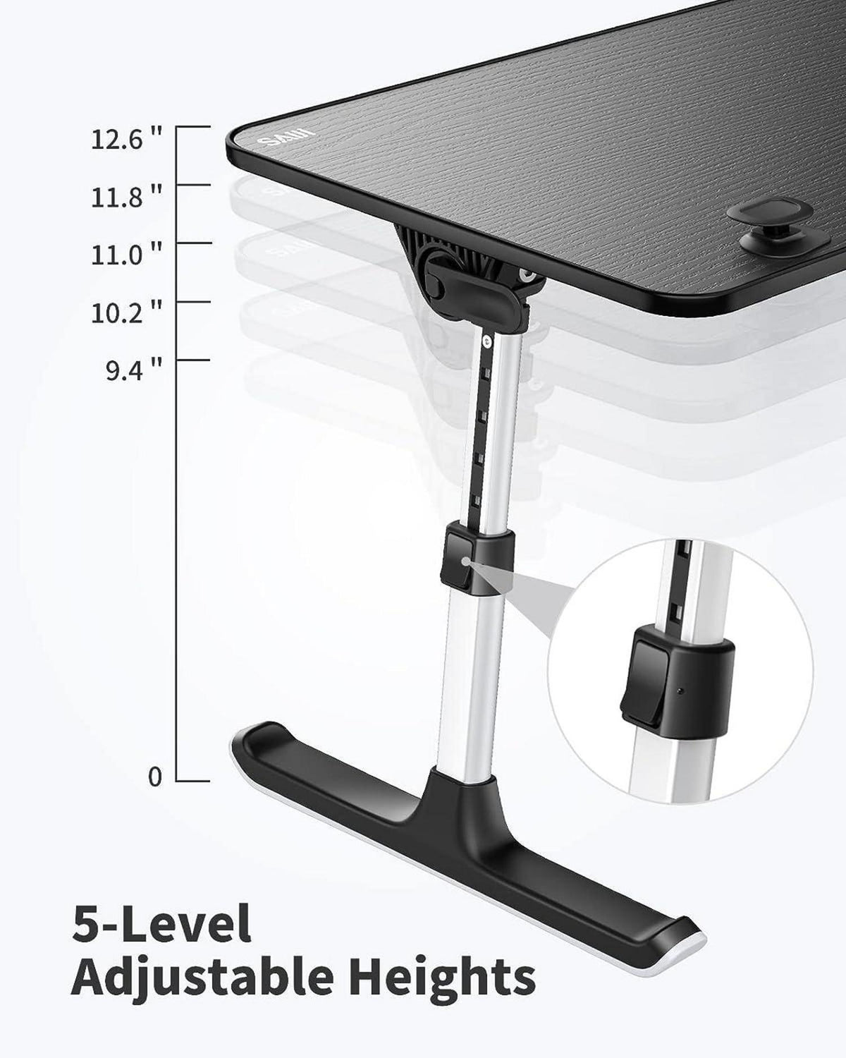 Höhenverstellbarer Laptoptisch 5-stufig faltbar für Bett Sofa Couch