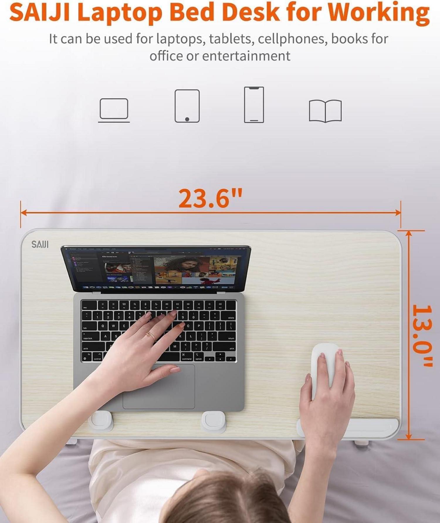 Laptoptisch SAIJI Laptop Ständer Frühstückstablett 5 Höhen 4 Winkel bis zu