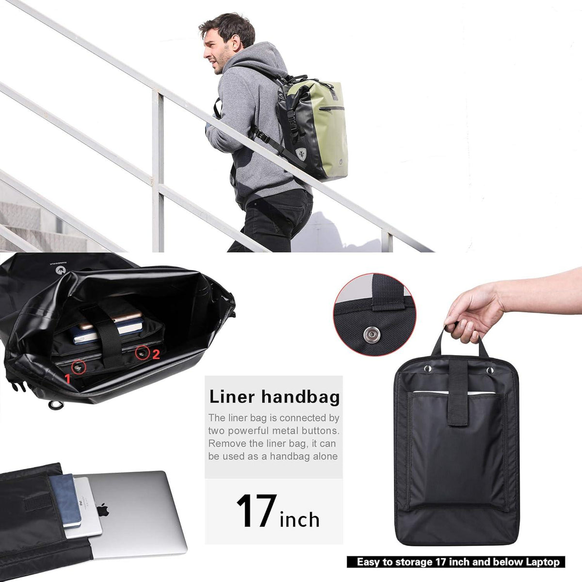 Fahrradtasche Gepäckträger 27-30L Wasserdicht Multifunktional Vorderrad Reisetasche Rucksack Umhängetasche