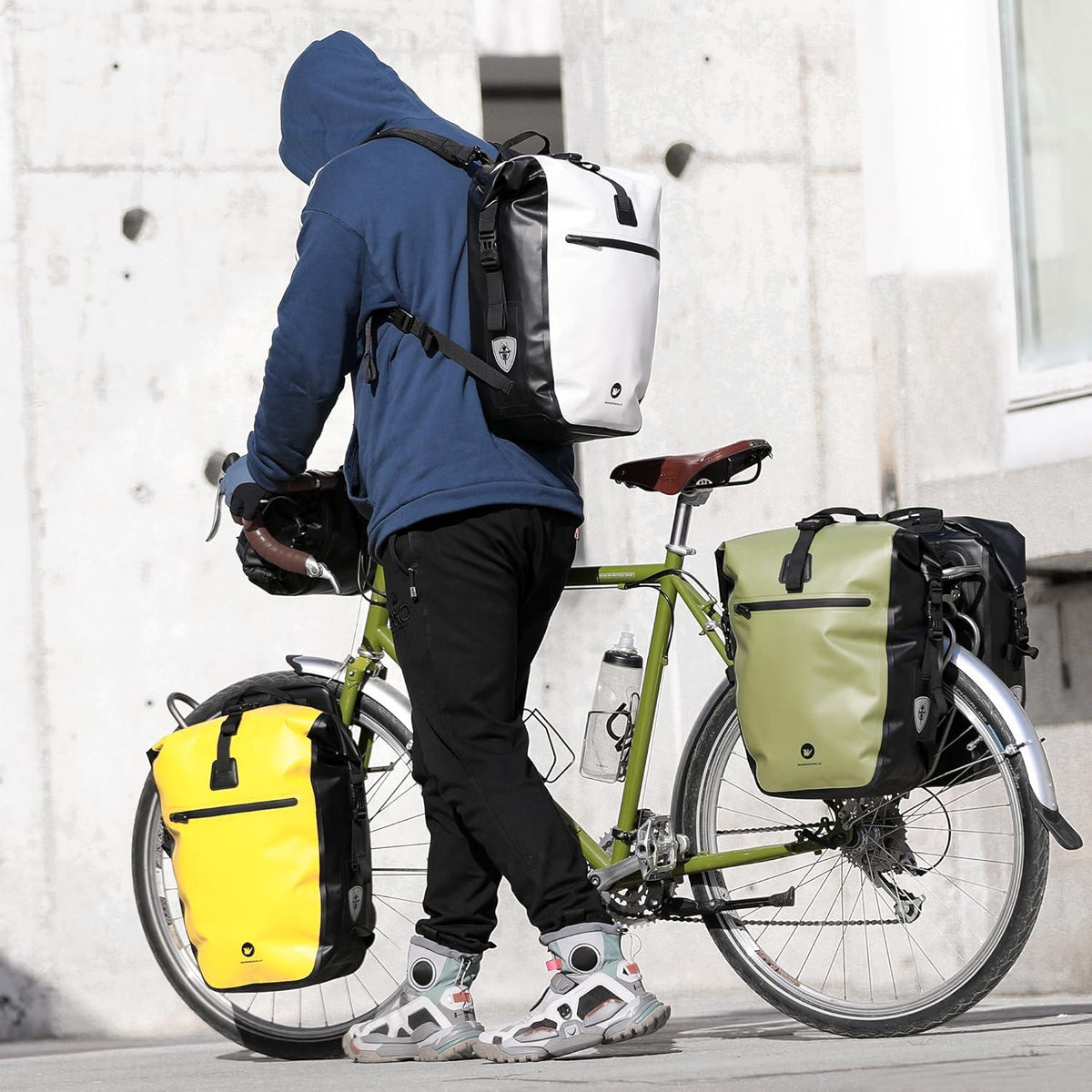 Fahrradtasche Gepäckträger 3-in-1 27-30L Wasserdicht Schwarz
