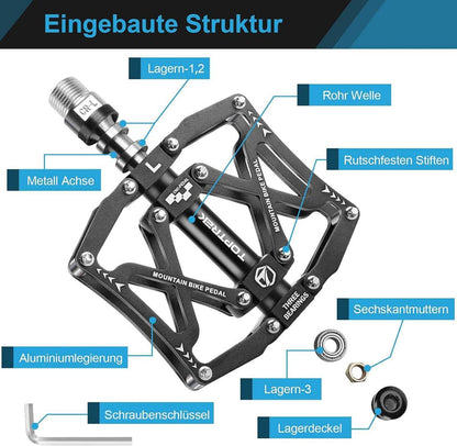 Toptrek CNC Aluminium Fahrradpedal 9/16 Zoll mit 3