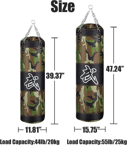 Schwerer Boxsack 120cm für Erwachsene Jugendliche Kinder ungefüllt MMA