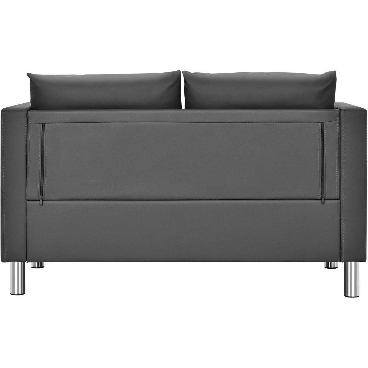 2-Sitzer Sofa mit Kissen – Modernes Wohnzimmer Sofa in Lederoptik