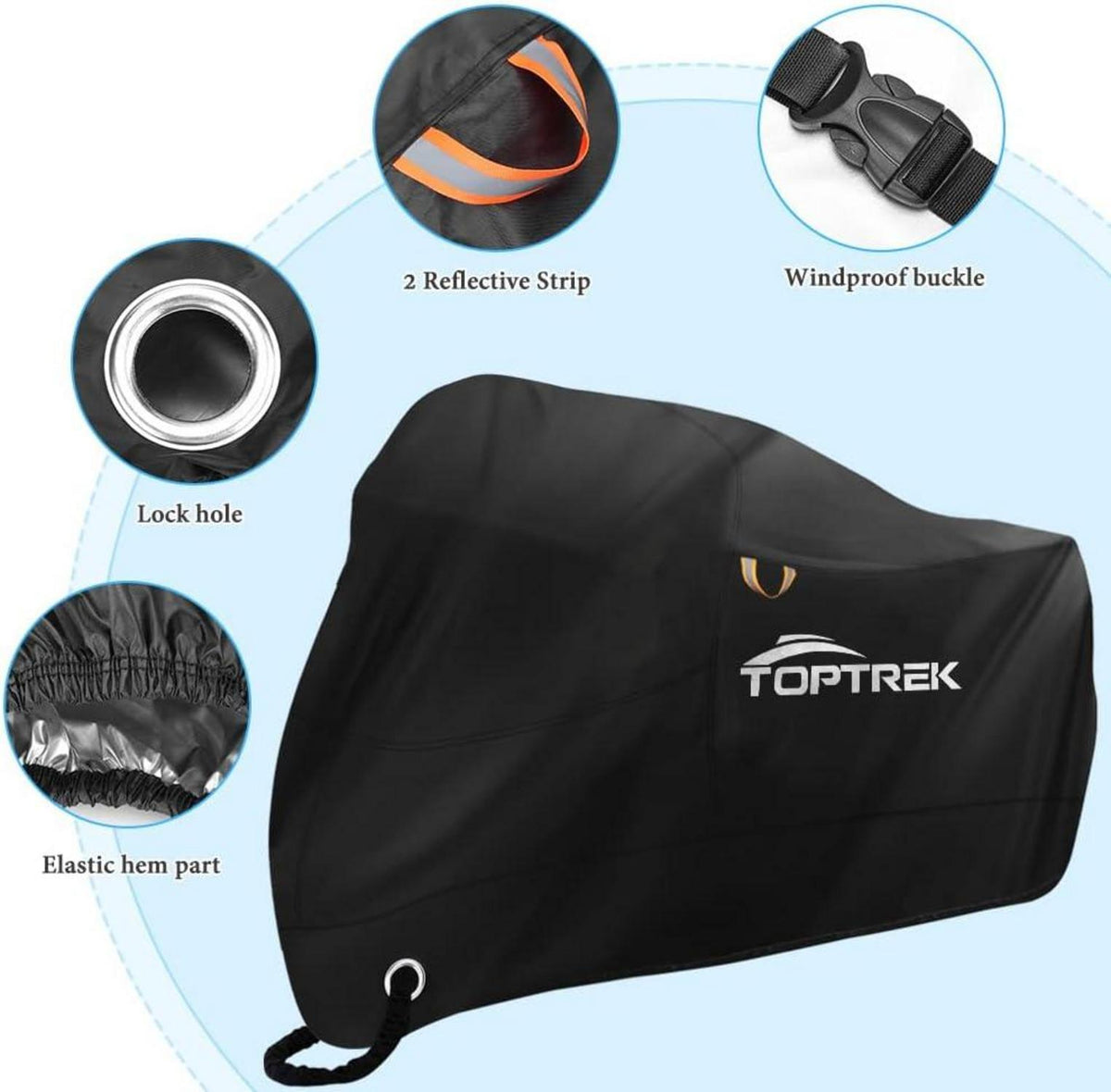 Motorradabdeckung Toptrek 210D Oxford Stoff Wasserdicht Outdoor