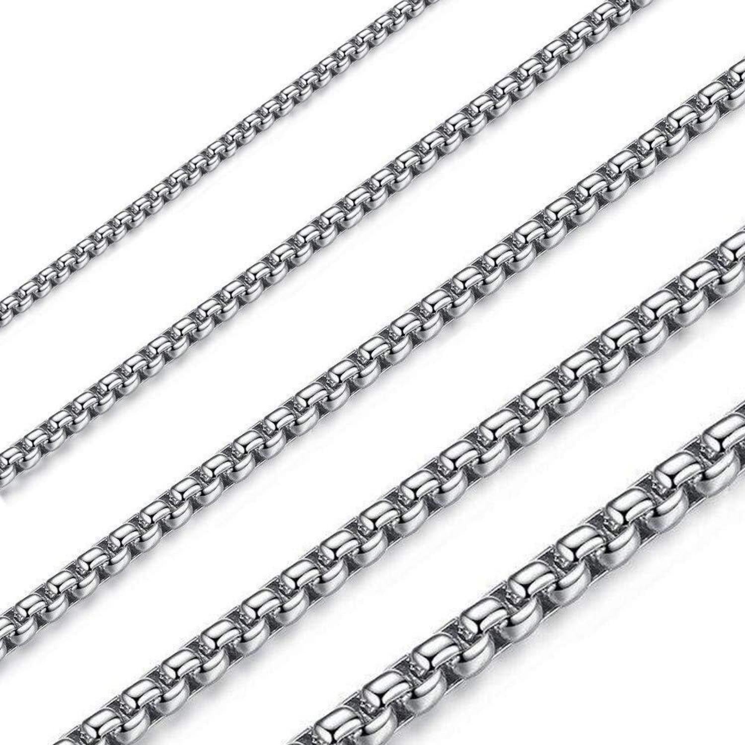 Elegante Edelstahl Boxkette 45-80cm Länge 1.5-5mm Breite