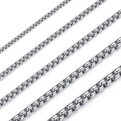 Elegante Edelstahl Boxkette 45-80cm Länge 1.5-5mm Breite