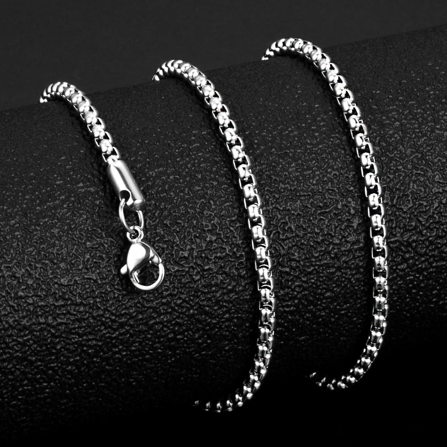 OSTAN Edelstahl Silber Box Kette Halskette 1.5-5mm 45-80cm