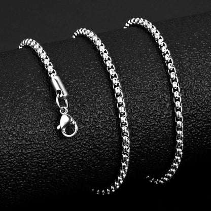 OSTAN Edelstahl Silber Box Kette Halskette 1.5-5mm 45-80cm