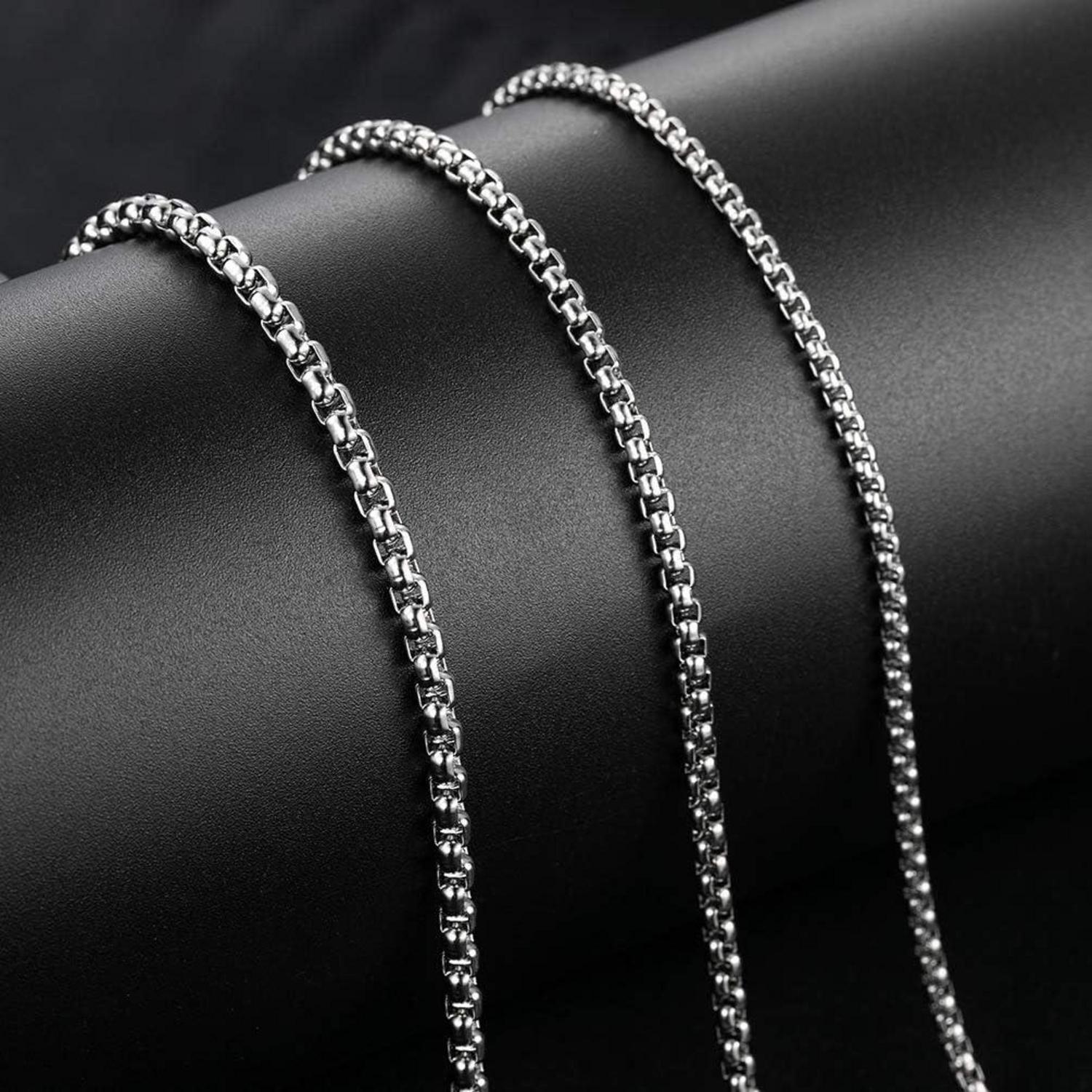 Elegante Edelstahl Boxkette 45-80cm Länge 1.5-5mm Breite