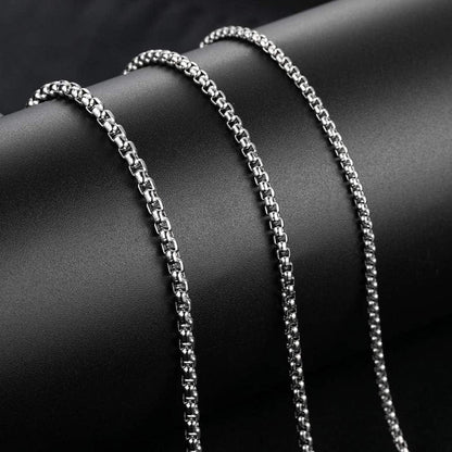 Elegante Edelstahl Boxkette 45-80cm Länge 1.5-5mm Breite
