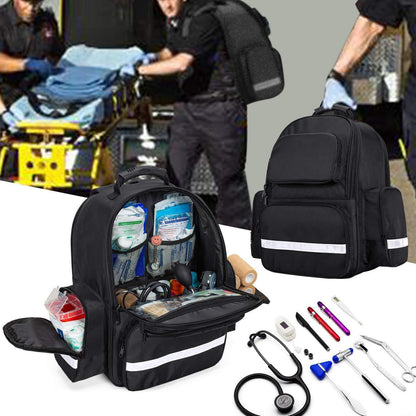 Notfallrucksack Medizinisch Schwarz – Erste Hilfe Set für Profis