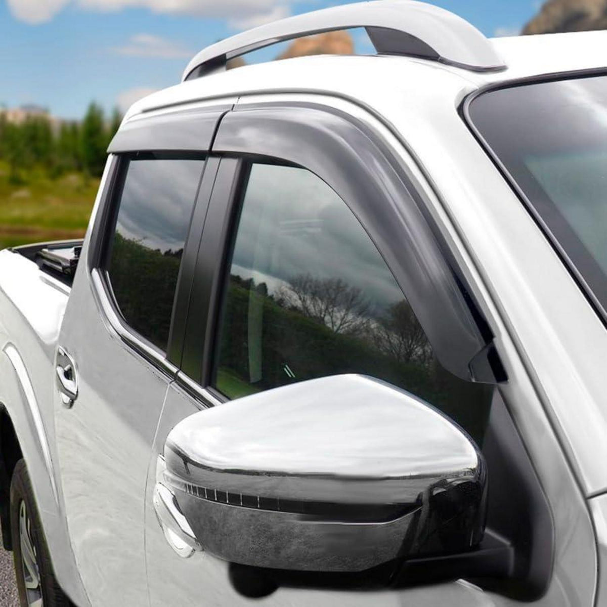 Windabweiser für Nissan Navara D23 2015-2024 – 4tlg. Rauch Schwarz