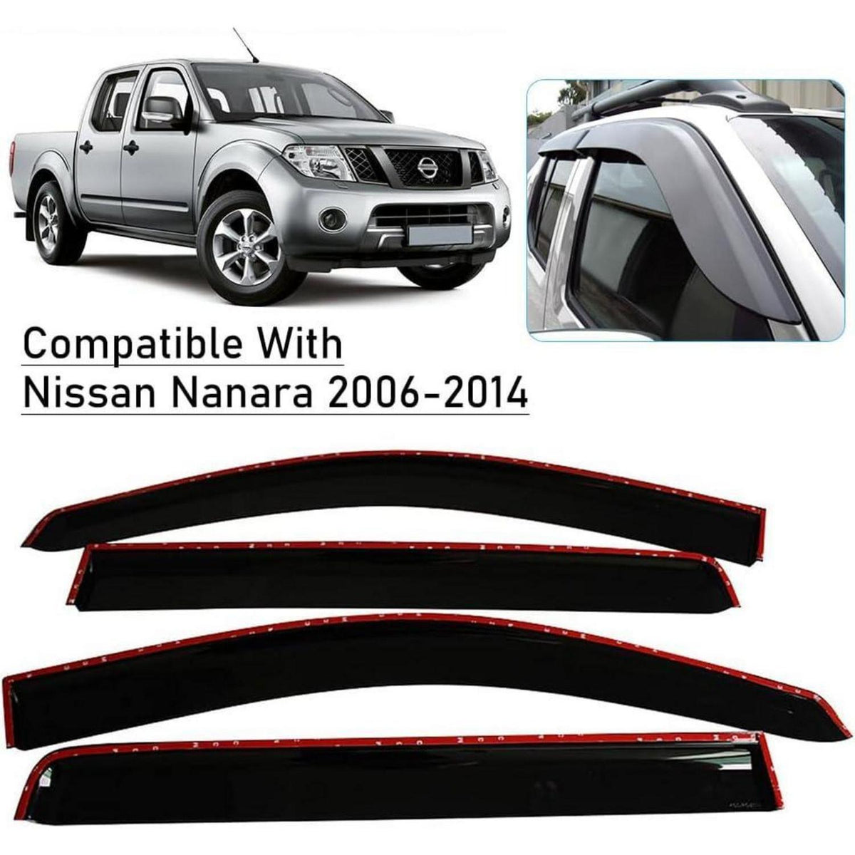 Windabweiser für Nissan Navara D40 Doppelkabine 2006-2014