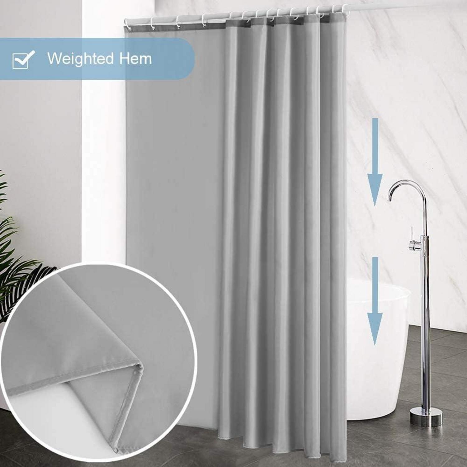 Duschvorhang Überlänge Textil grau wasserdicht 240x180cm