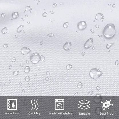 Duschvorhang Überlänge Anti-schimmel 240x180cm Weiß Polyester Antibakteriell Wasserabweisend 16 Haken