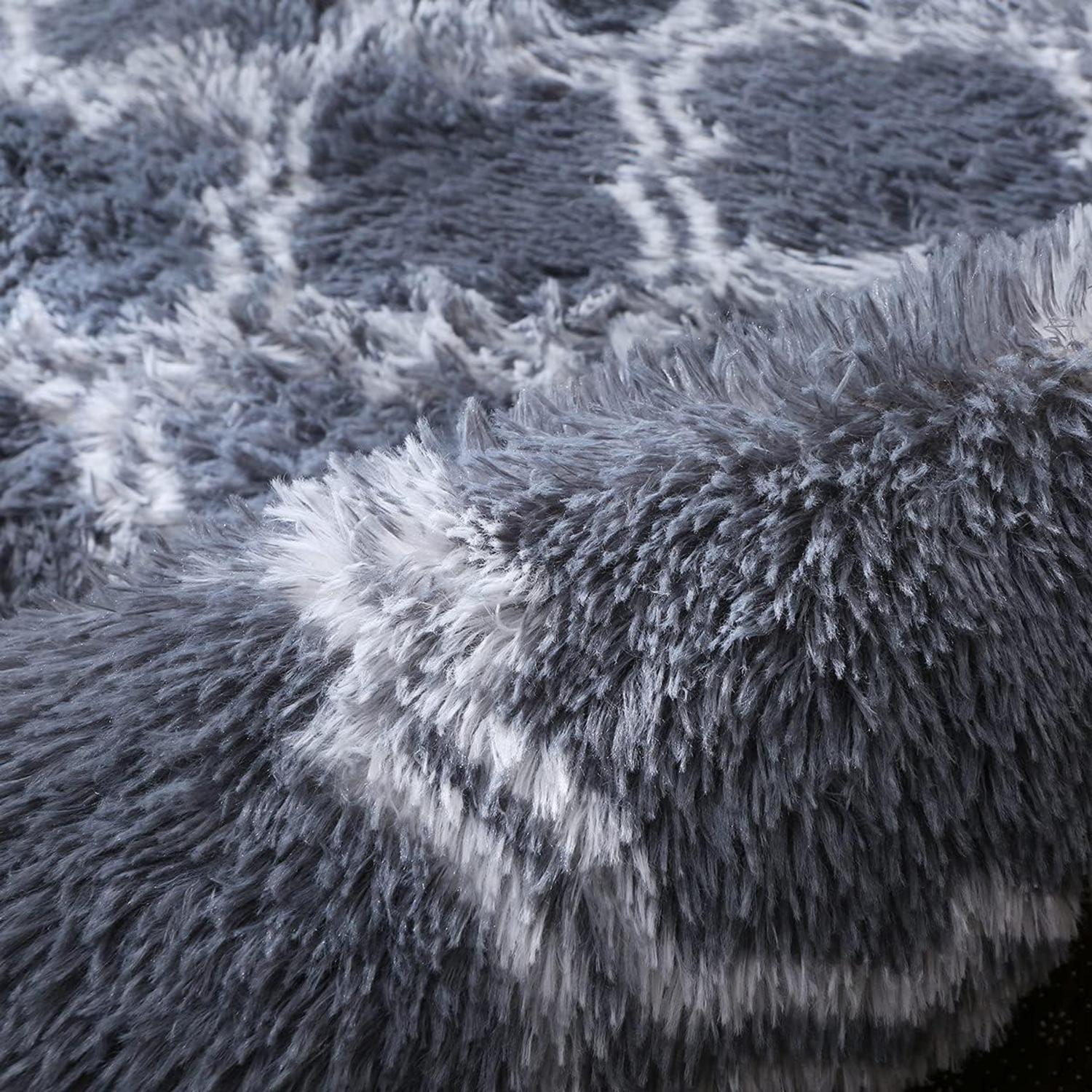 Hochflor Teppich Flauschig Modern Design Shaggy Grau 160x200cm