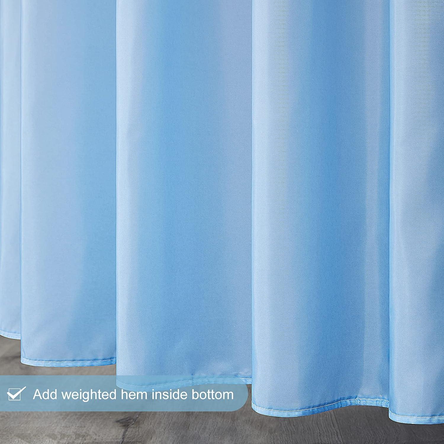 Duschvorhang Textil Anti-schimmel Wasserdicht Weiß 150x180cm mit 10 Ringen