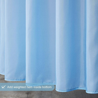 Duschvorhang Textil Anti-schimmel Wasserdicht Weiß 150x180cm mit 10 Ringen