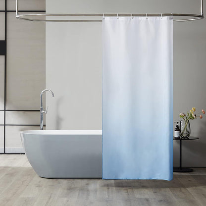Schmaler Duschvorhang Polyester Gradient Blau 90x180 mit 6 Ringen