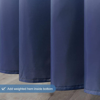 Duschvorhang Anti-schimmel Textil Wasserdicht 150x180cm Weiß/Dunkelblau