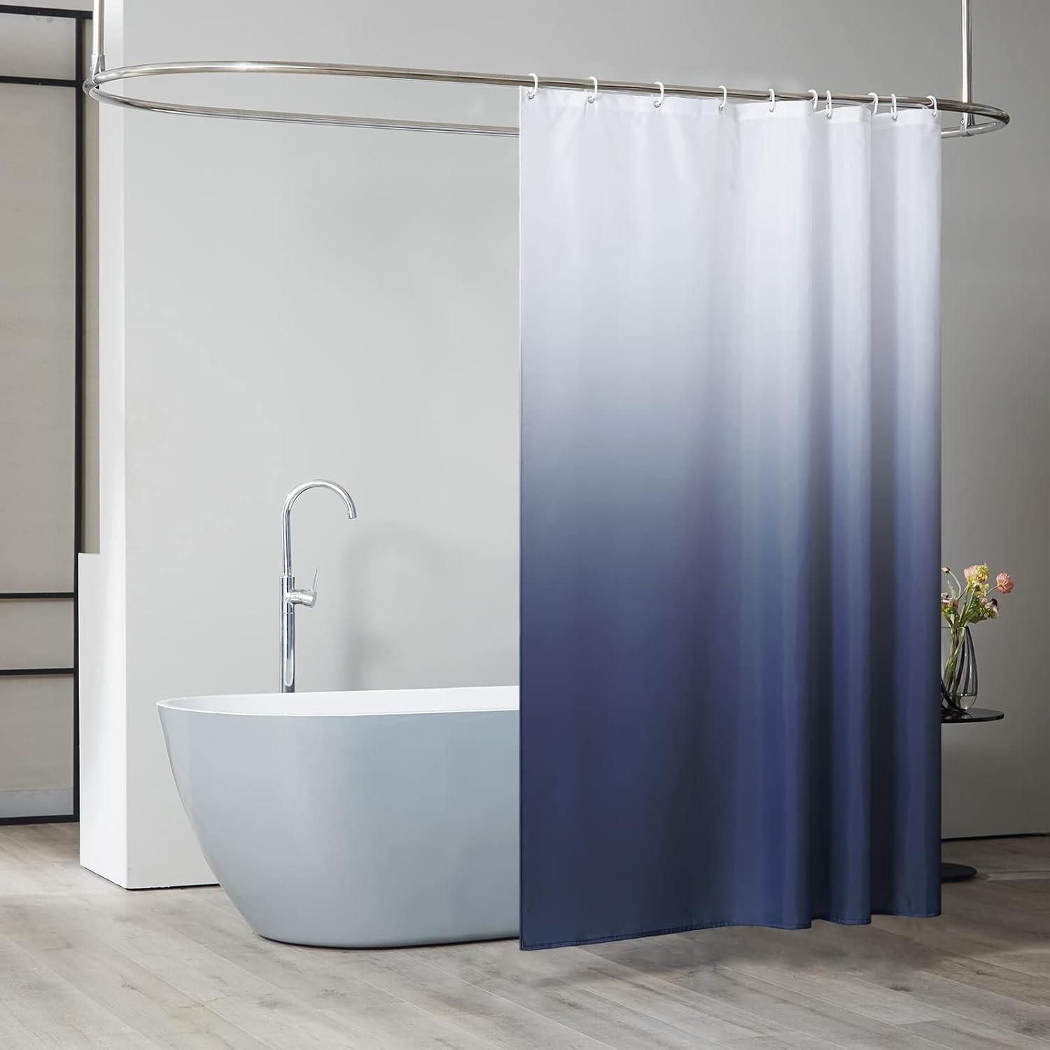 Duschvorhang Textil Anti-schimmel Wasserdicht Waschbar Weiß 150x180cm