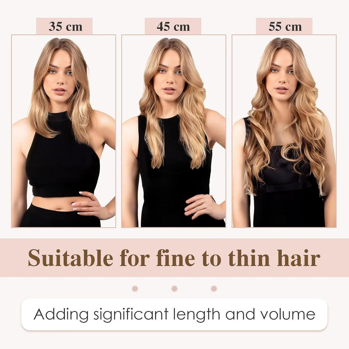 Echthaar Tape Extensions Schwarz 55 cm - 40 Stück Remy