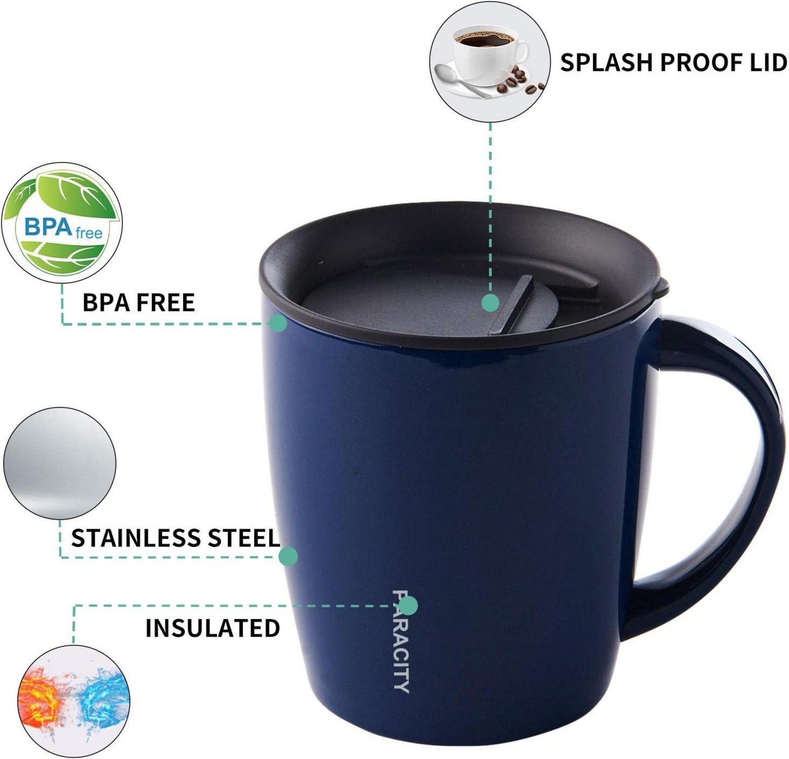 ParaCity Thermobecher Edelstahl Kaffeebecher 350ml Blau