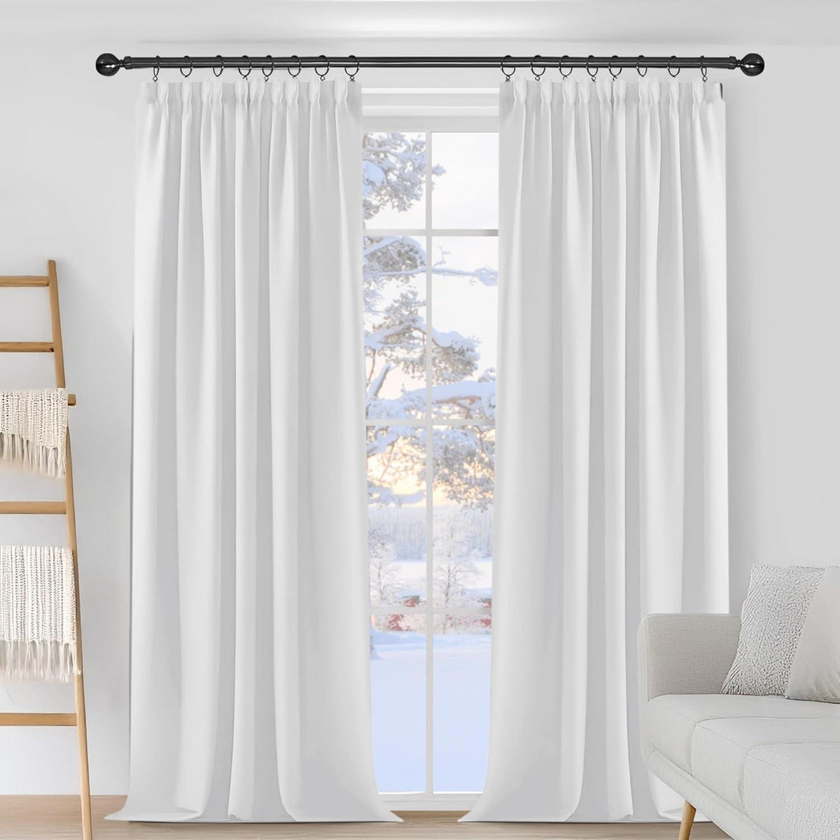Verdunkelungsvorhang Grau 229x229 cm - 2er Set für Schlafzimmer