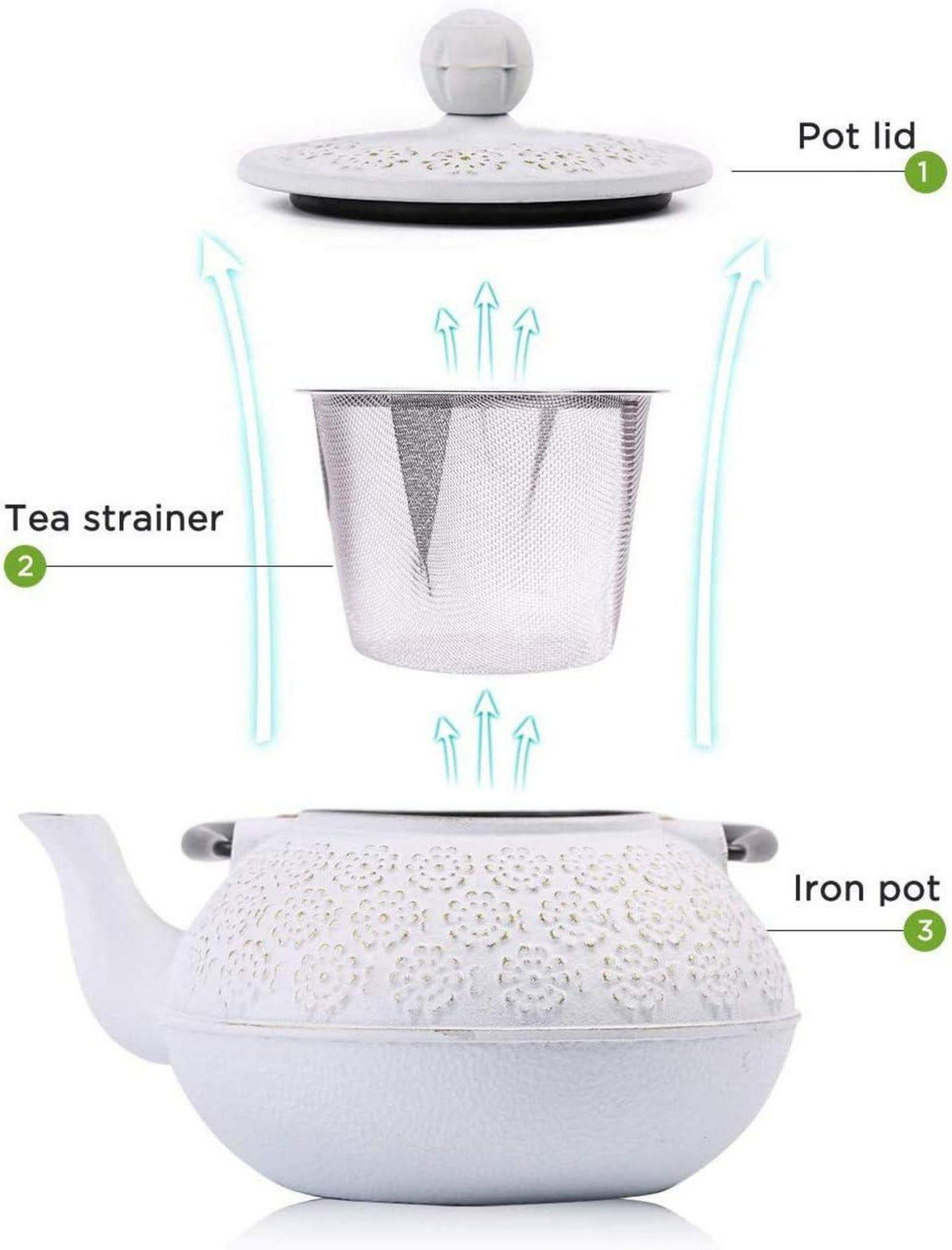 Gusseisen Teekanne Tetsubin mit Teesieb 800 ml