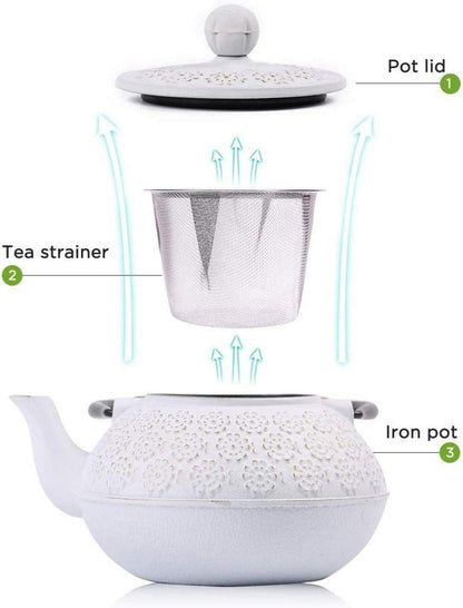 Gusseisen Teekanne Tetsubin mit Teesieb 800 ml
