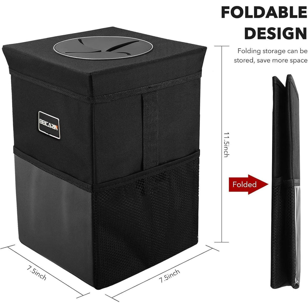 Auto-Mülleimer mit Deckel & Taschen – Faltbar & Wasserdicht