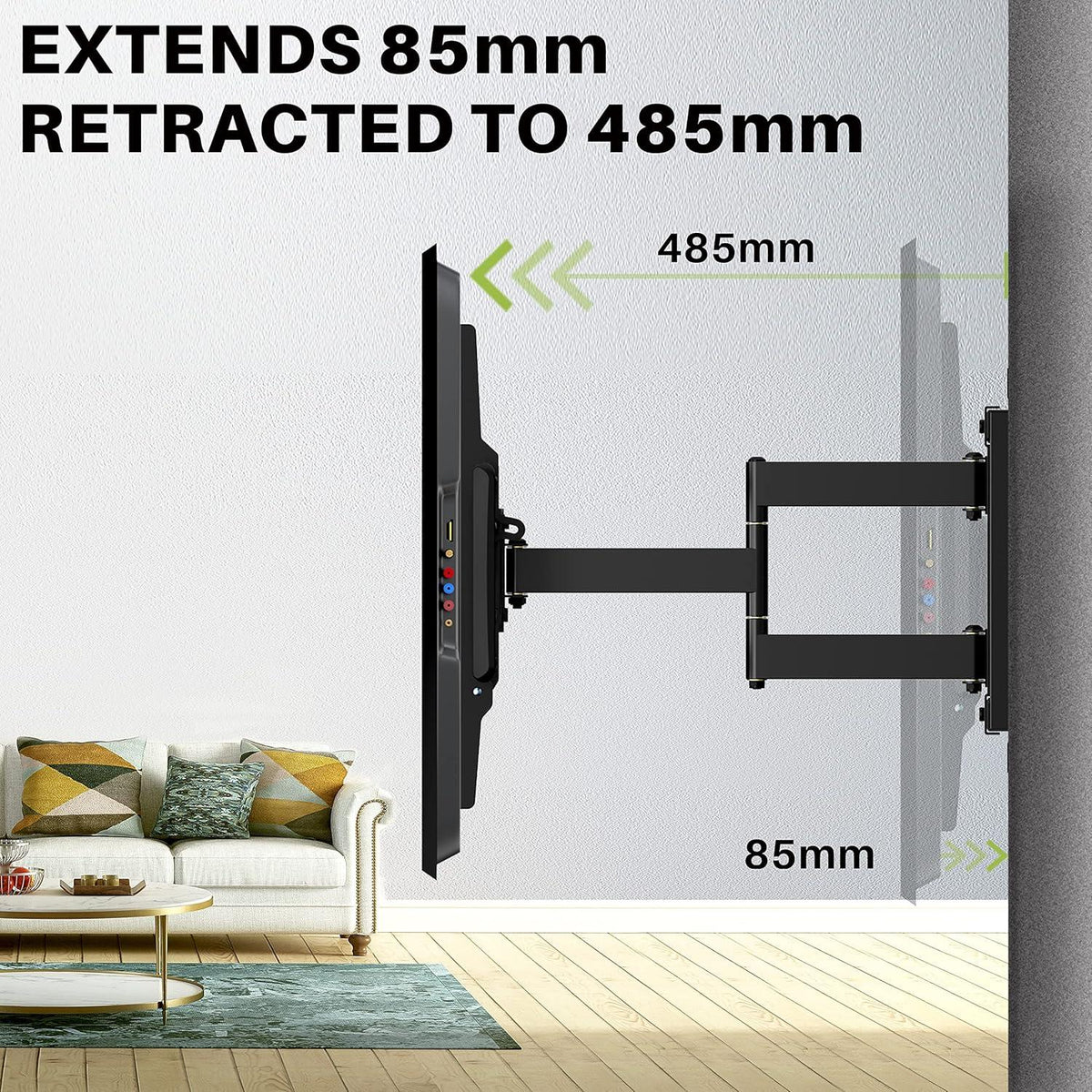 TV Wandhalterung Schwenkbar Neigbar für 32-90 Zoll TVs VESA 600x400mm