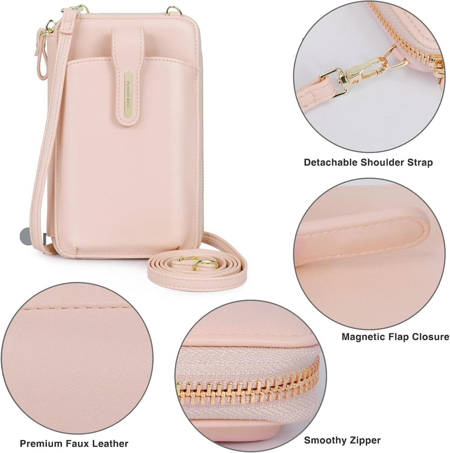 Crossbody Handytasche mit Magnetverschluss und Kartenfächern, Glattleder, für Huawei Mate 10 Pro/Samsung Galaxy Note 20 Ultra