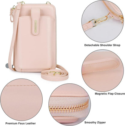 Crossbody Handytasche mit Magnetverschluss und Kartenfächern, Glattleder, für Huawei Mate 10 Pro/Samsung Galaxy Note 20 Ultra
