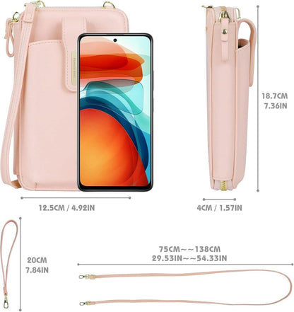Crossbody Handytasche für Frauen mit Magnet-Handyfach und