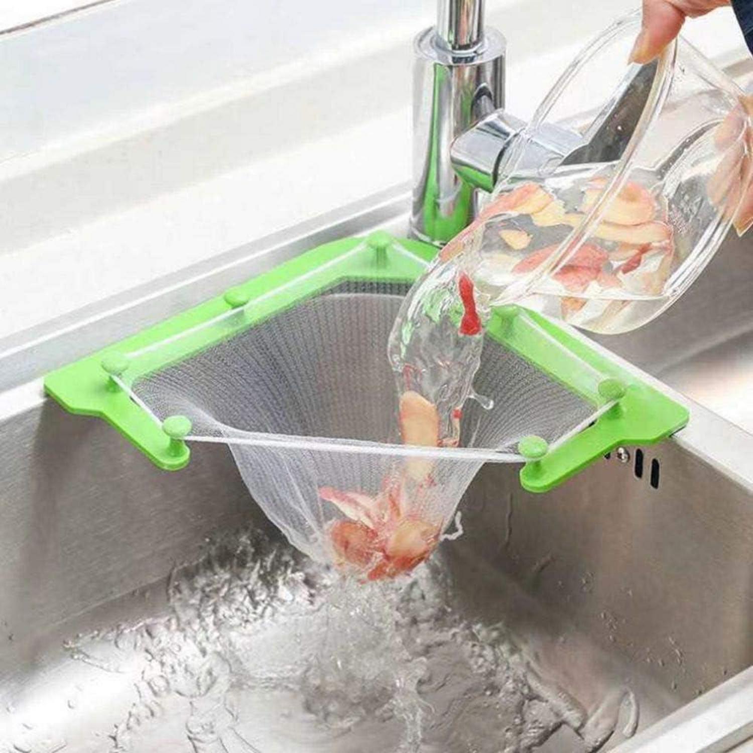 Dreieckiges Abflusssieb mit 200 Stück Filterbeutel, Küchensieb